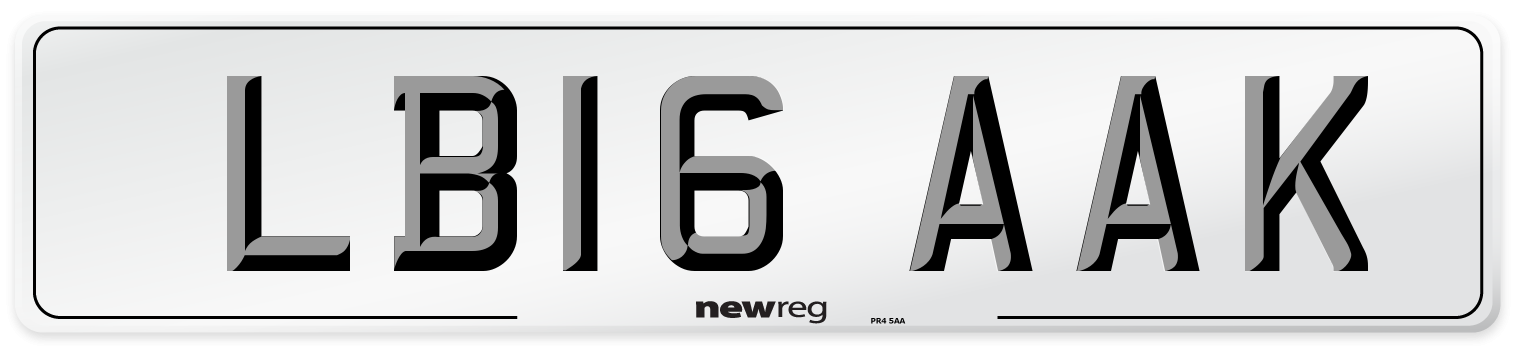 LB16 AAK Number Plate from New Reg